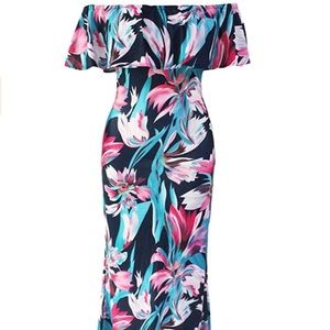 Floral Off the Shoulder Maxi Dress